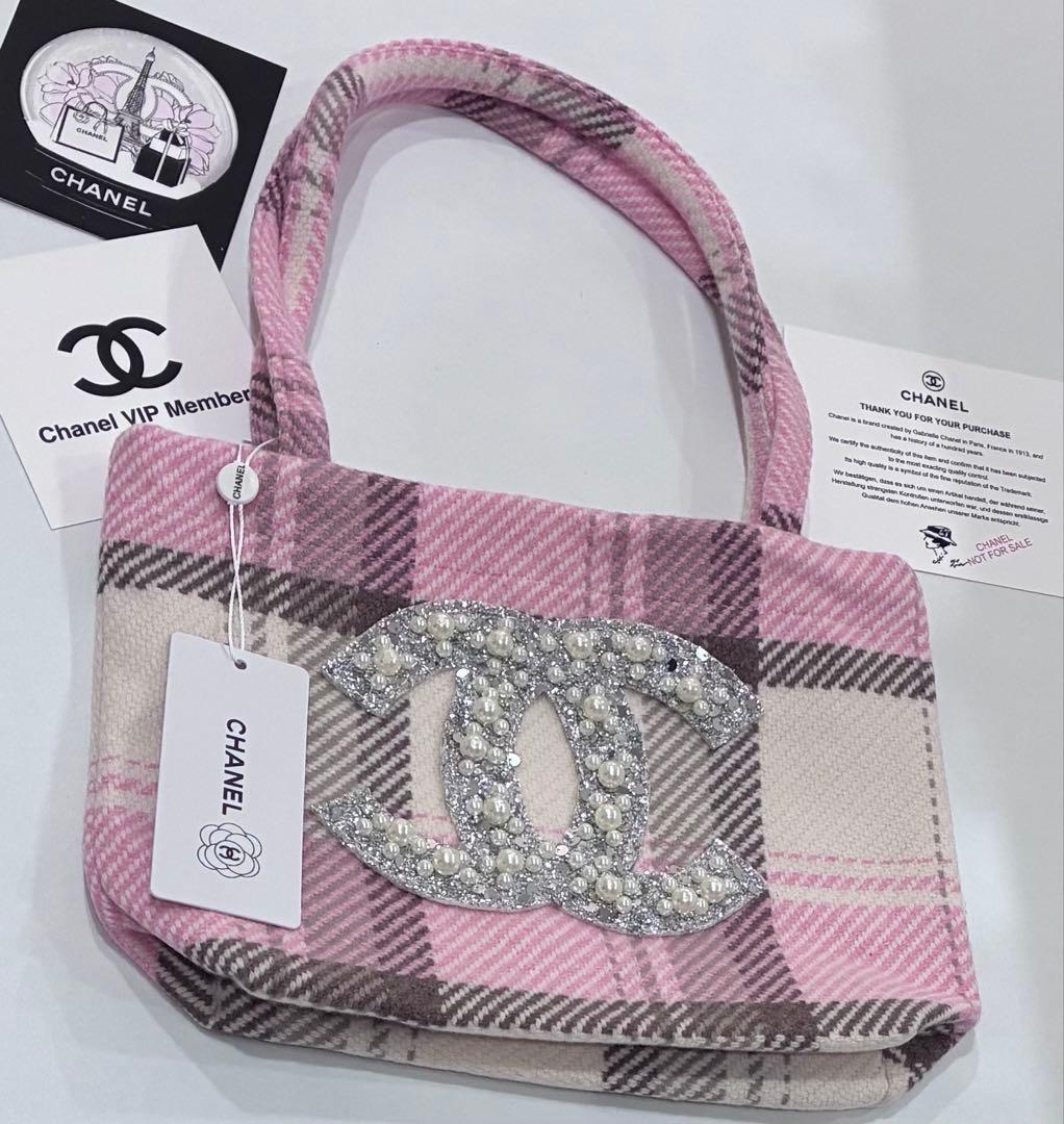 CHANEL パールビジュー　ビッグココ　シャネルノベルティ　トートバッグ