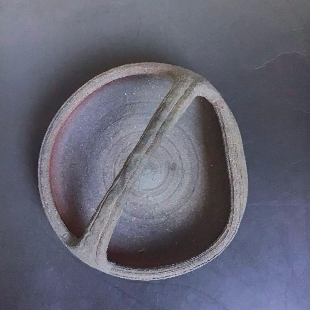 素焼き手鉢　手付き菓子鉢　茶道　骨董品　アンティーク　焼締