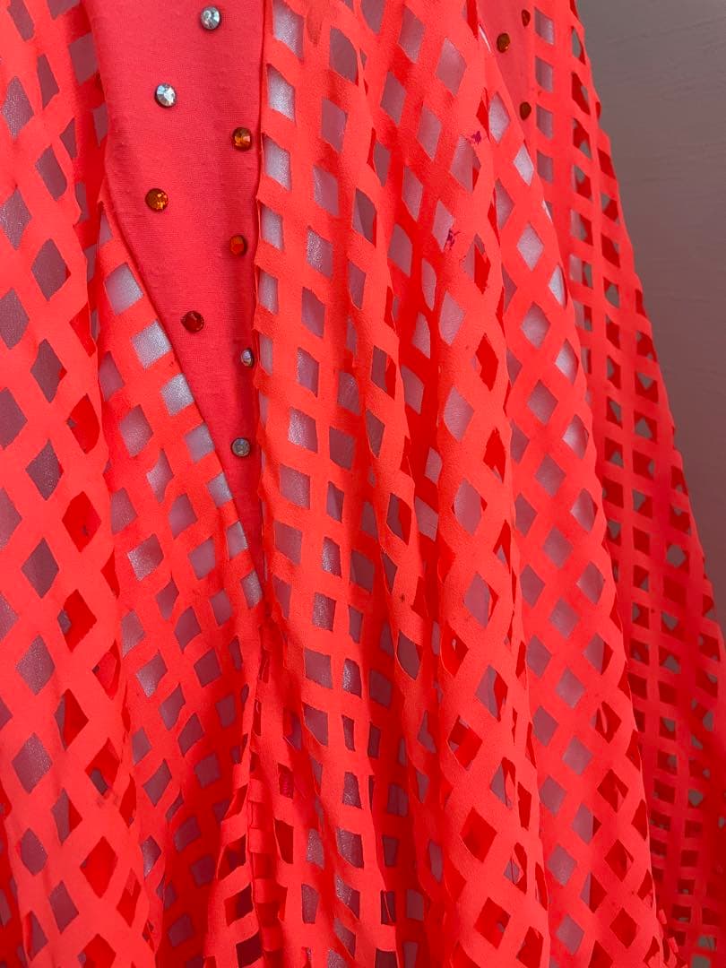 社交ダンスドレス ⭐️コーラルピンク　Mサイズ