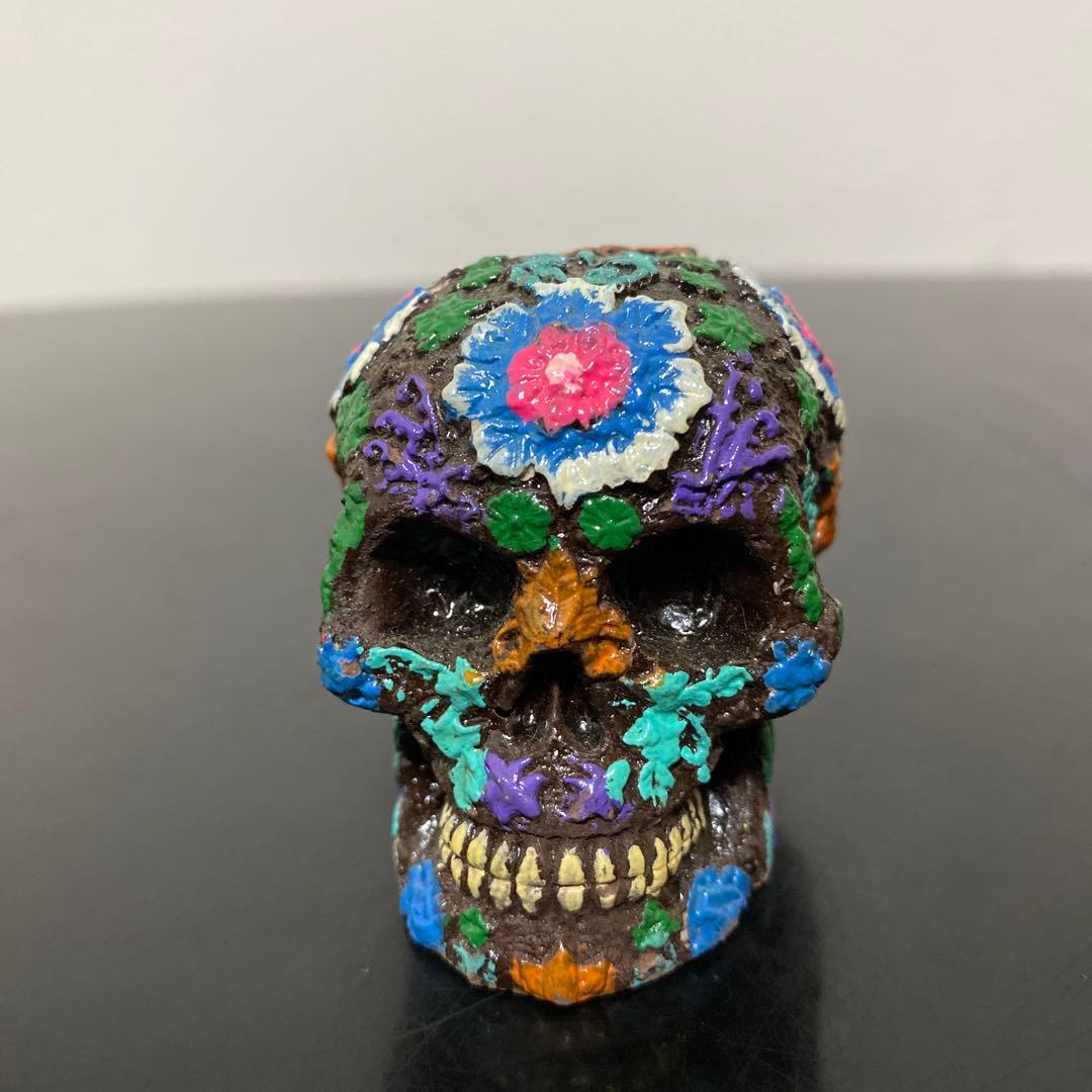 スカル ドクロ 髑髏 フィギュア ４種セット 置物 お香立て ステンレスグラス8