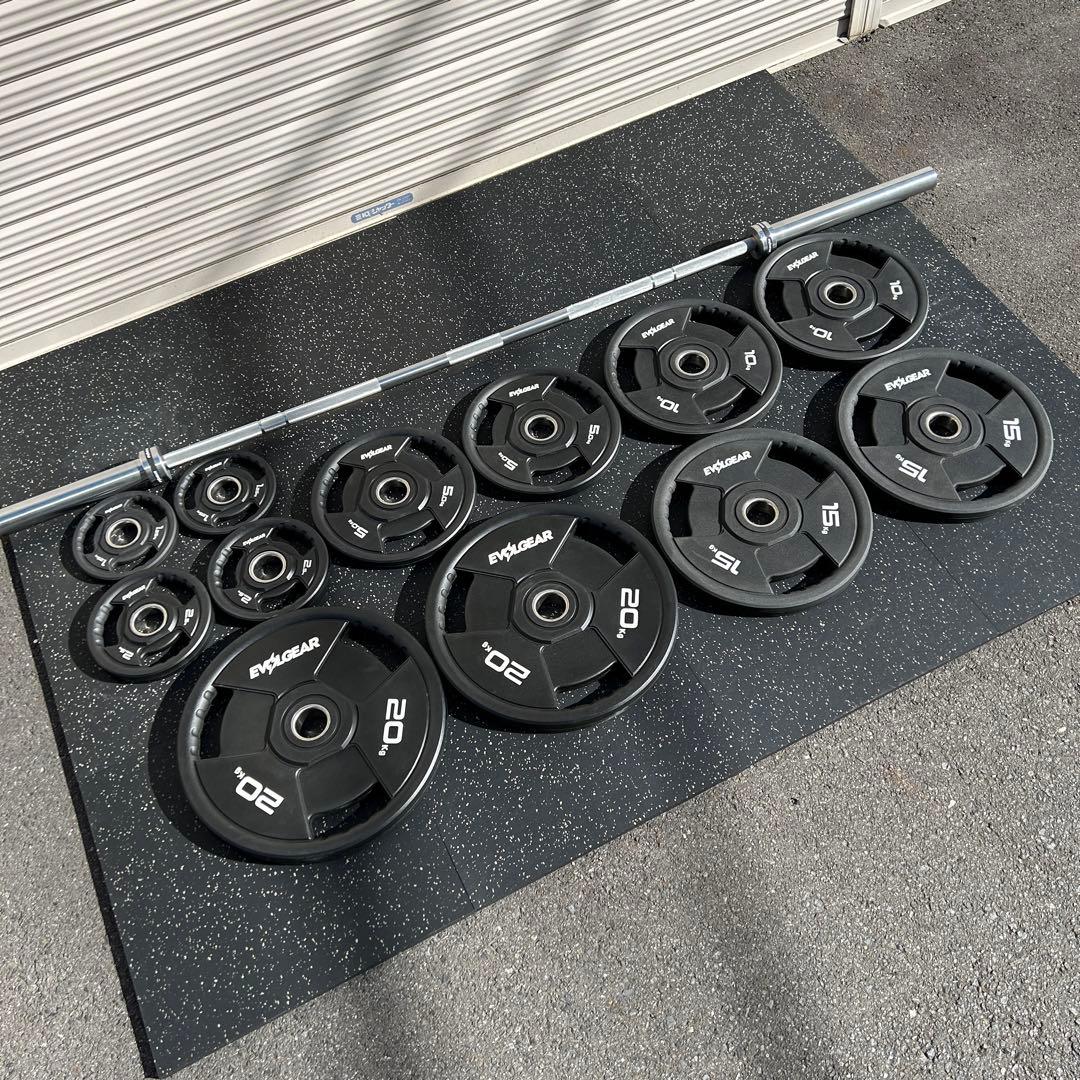 EVOLGEAR エヴォルギア オリンピックバー&プレート127.5kg セット