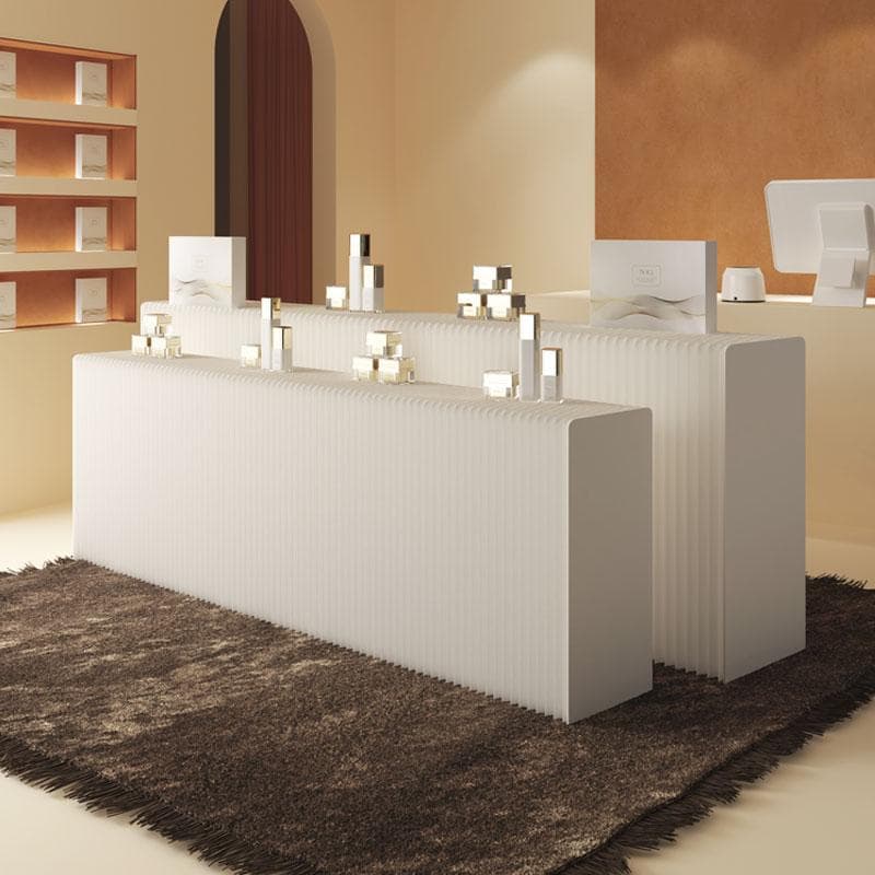 ディスプレイラック展示台セット 陳列台組立不要 折りたたみ長さ3-4ｍ幅42㎝