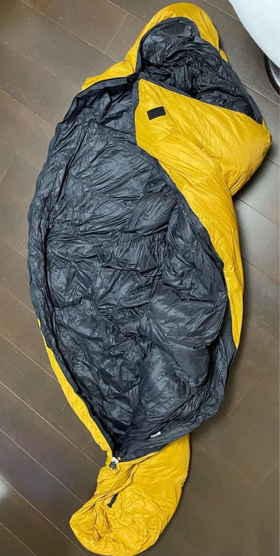NANGA ダウン寝袋 イエロー/ブラック 80%ダウン