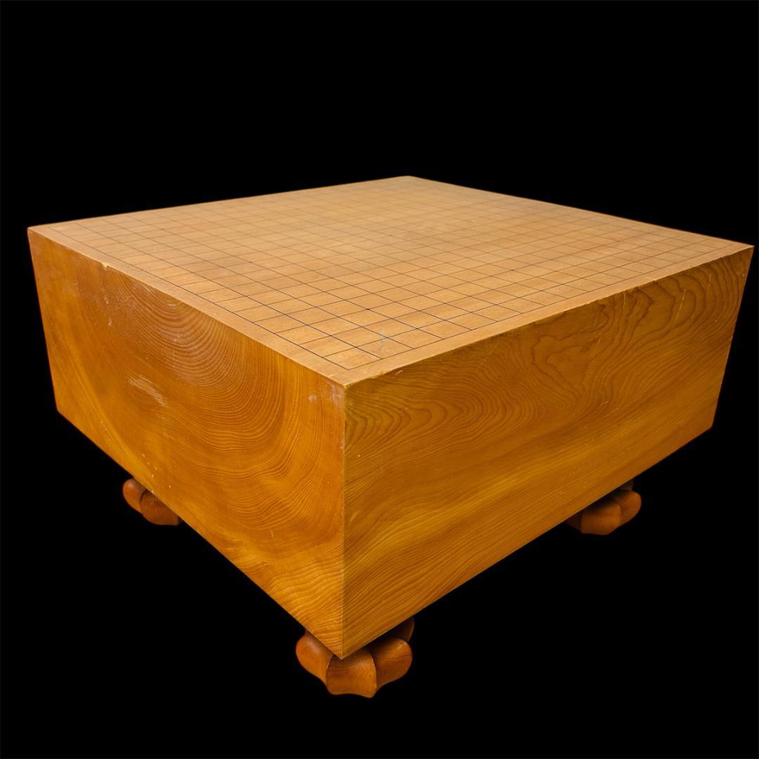 【本榧】脚付碁盤 板目 木裏 囲碁 ヘソ有り 19路盤 6寸