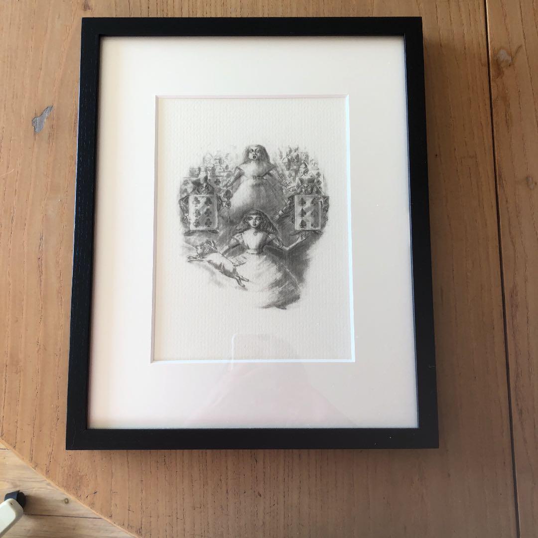 金子國義　版画　額装　不思議の国のアリス　女王とアリス