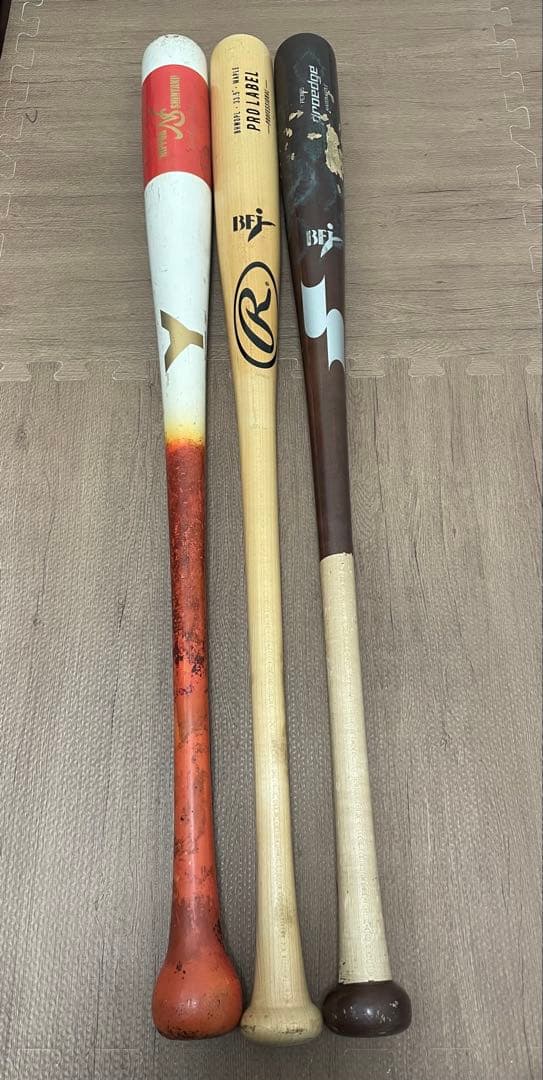 野球硬式用木製バット　3本セット