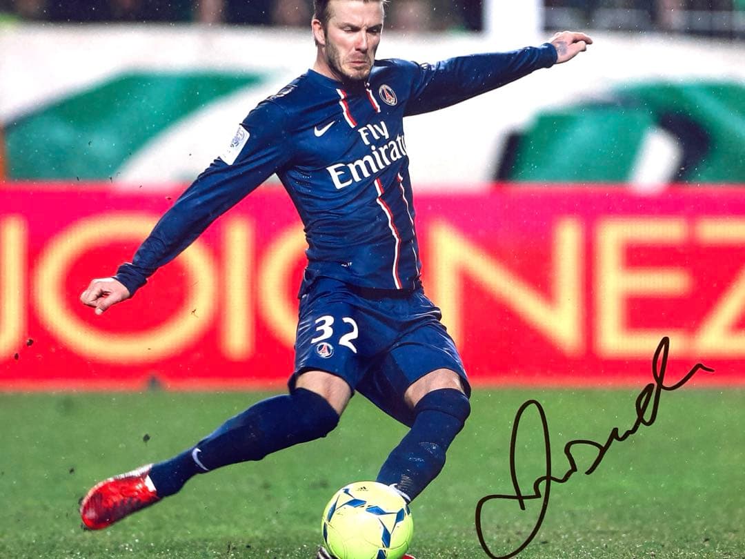 セール中…デビット・ベッカム直筆サイン入り超 特大写真…イングランド代表…