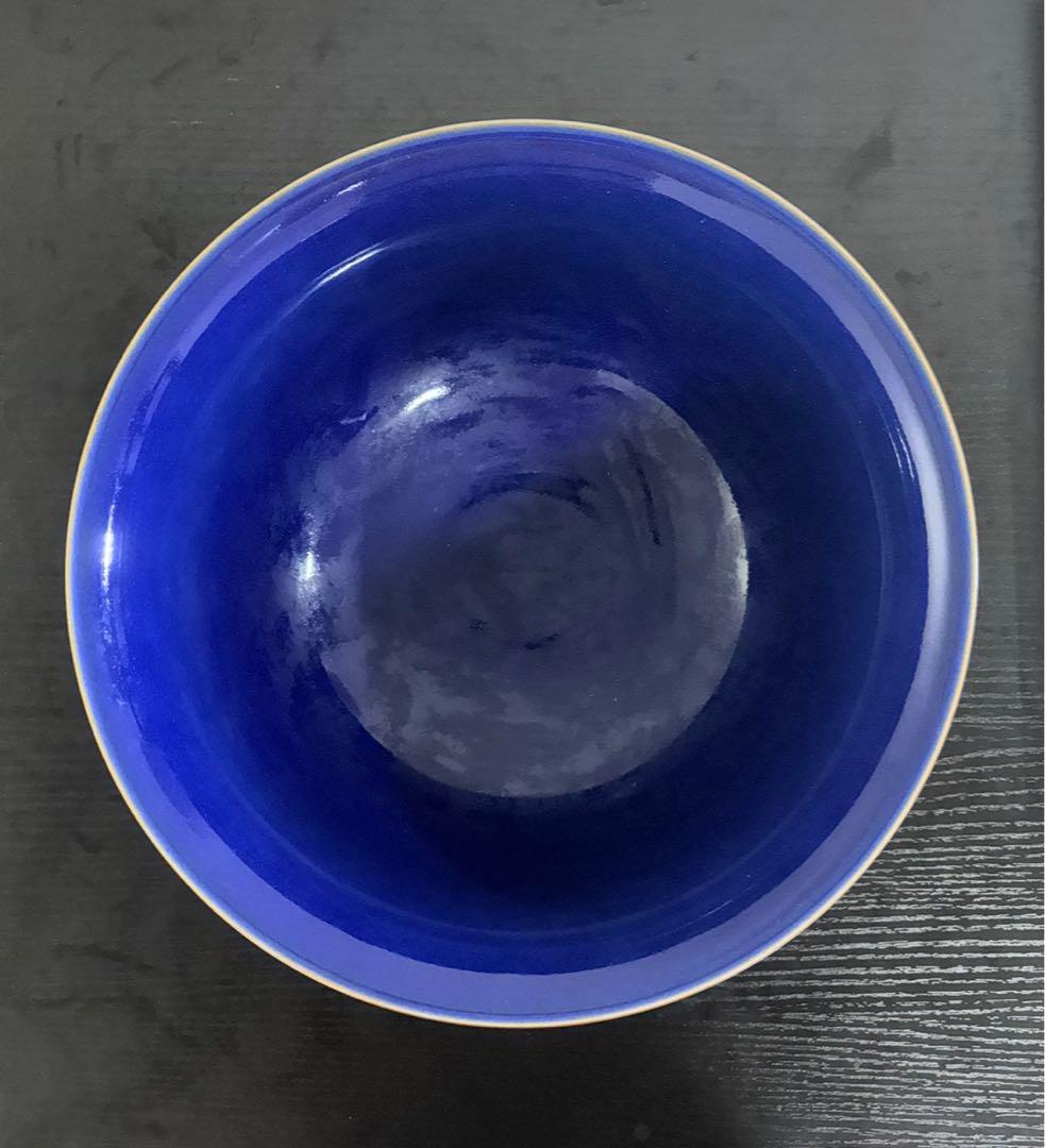 中国　古物　骨董品　碗 藍釉 中国美術