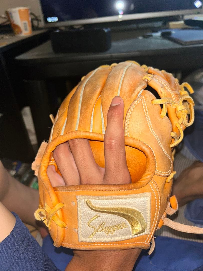 の*ー様 久保田スラッガー　軟式グローブ 内野用　オレンジ