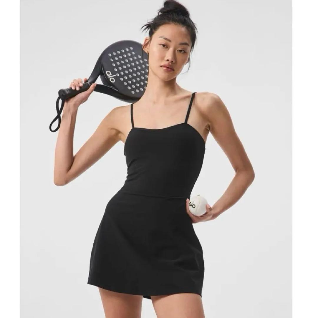 Alo yoga テニス　ウェア　スカート　ワンピース　ブラック　黒