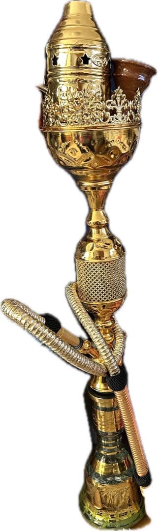 シーシャ　金属製水タバコ ゴールド 1ホース