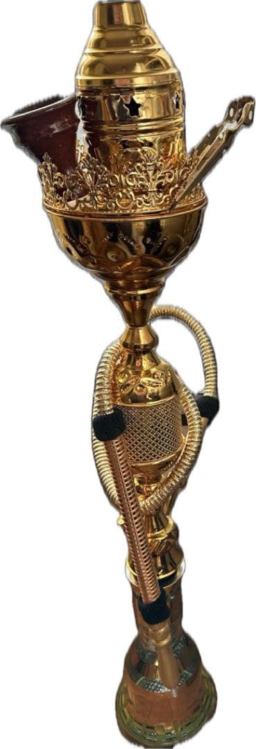 シーシャ　金属製水タバコ ゴールド 1ホース