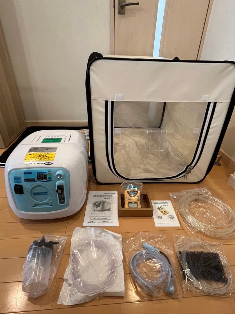 ユニコム　酸素濃縮器オキシランド・酸素濃度計の2点セット➕ 延長チューブ8m