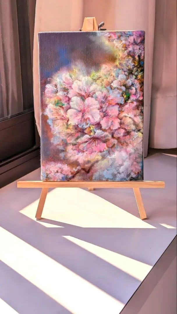 「光を纏う河津桜」SMキャンバス　風景画　画家painterTMK本人出品