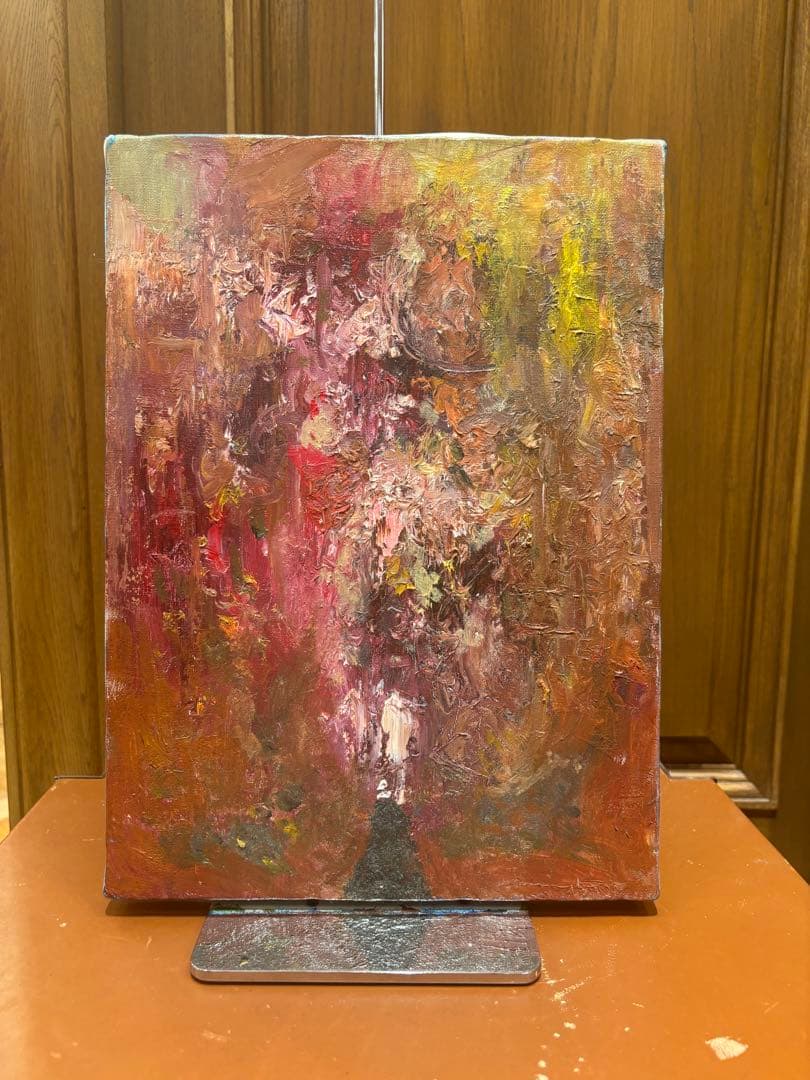 【B4】自作抽象油画「郷望」