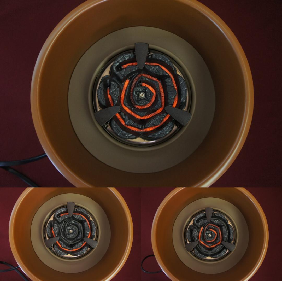 ☆美品 立礼棚卓用 銅風炉 銅製丸炉 400W(可変)炭型 電熱器送料込み