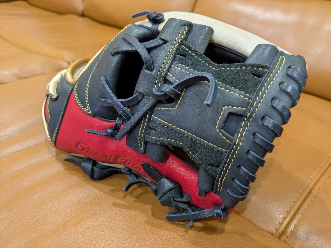 Global Elite 野球用グローブ レッド/ブラック