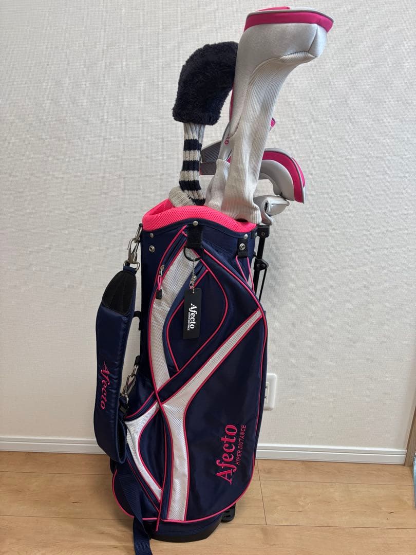 美品　送料込　afectoレディース用ゴルフクラブセット　初心者キャディバッグ付