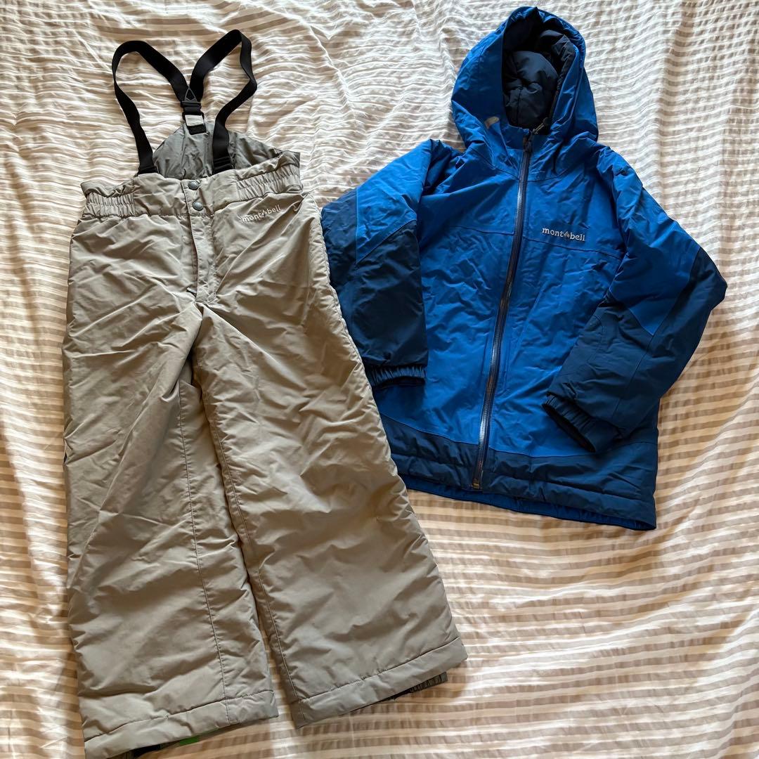 モンベル　スキーウェア　130 パウダーステップジャケット　パウダーライトビブ