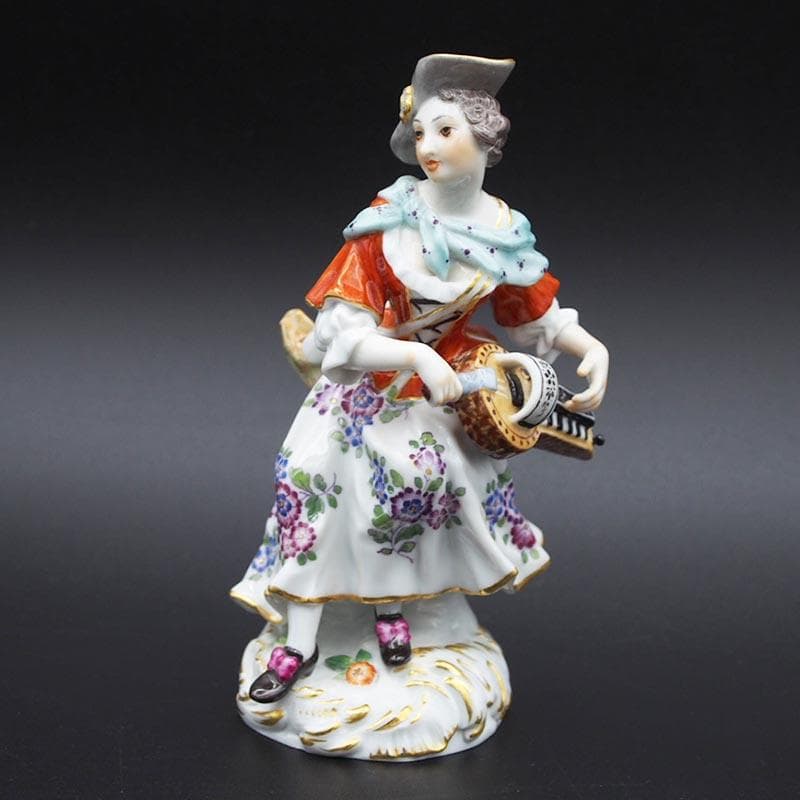 マイセン 宮廷の楽隊 ハーディ・ガーディ奏者 １級品 マイヤー造形