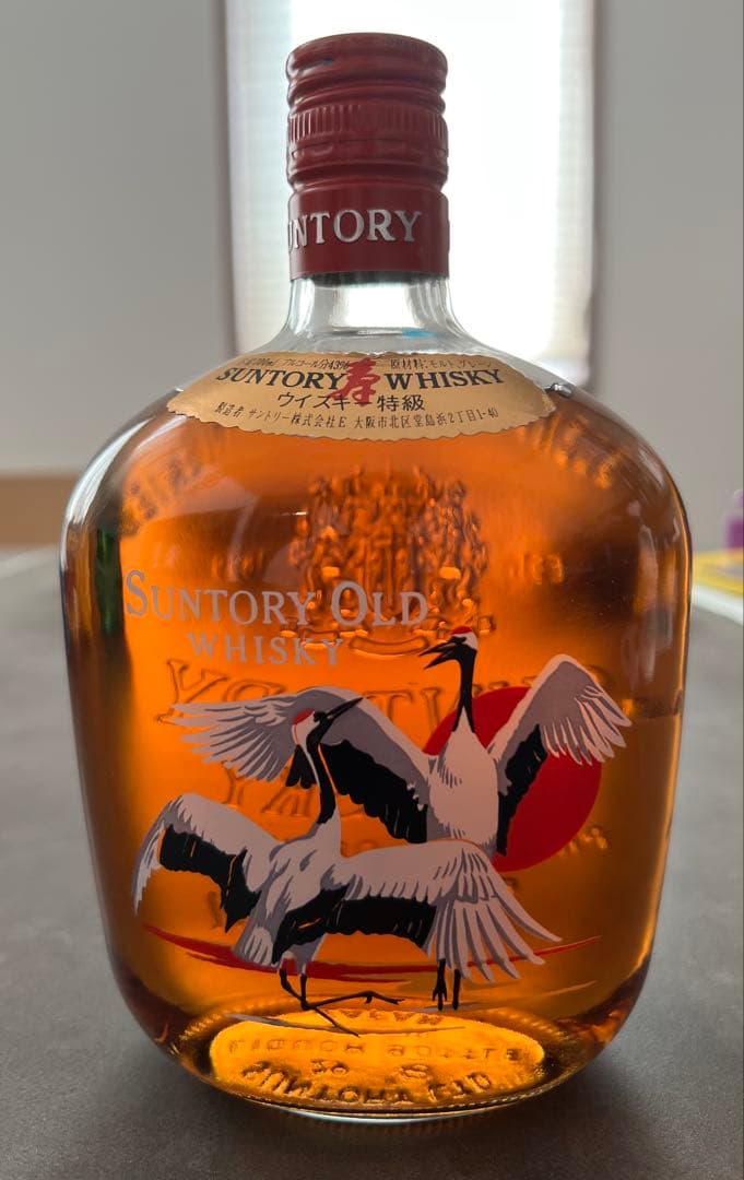 Suntory Old Whisky バードボトル　鶴デザイン