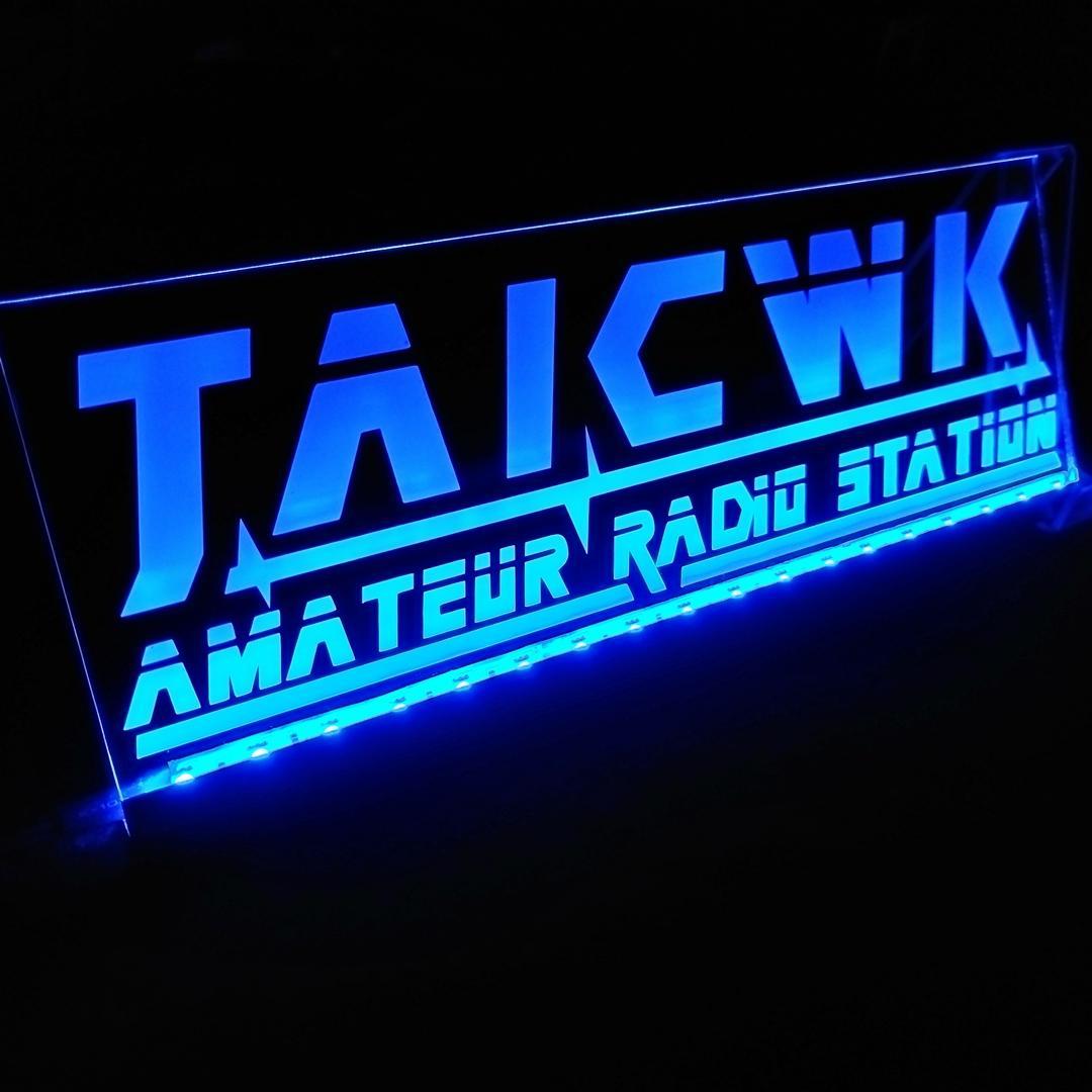 アマチュア無線機 コールサインプレート⑦ LEDアクリルプレート トラック 内装