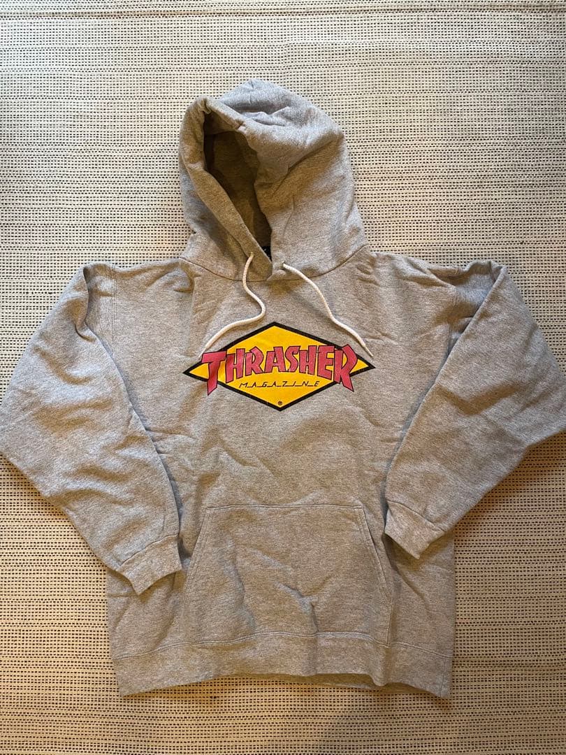 90´s後期　THRASHER ダイヤロゴ パーカー　グレー Sサイズ