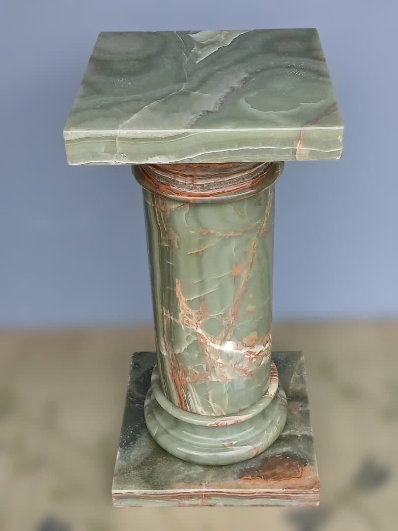お引き取り専用　グリーンオニキス(オニックス)　天然大理石　円柱型飾り台ポール