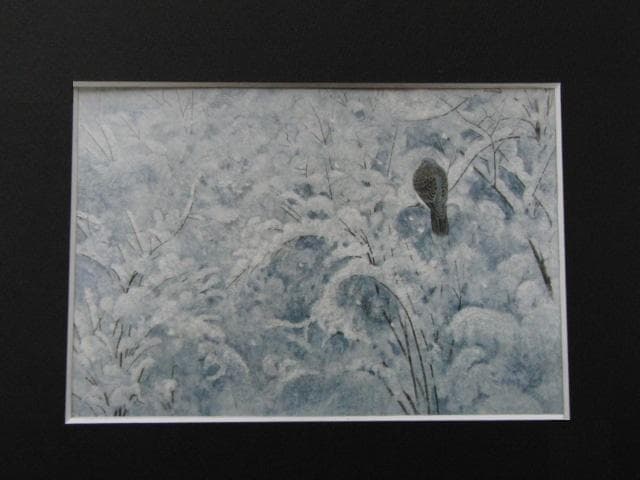 川島睦郎、【凍】、希少な額装用画集画、新品高級額 額装付、状態良好
