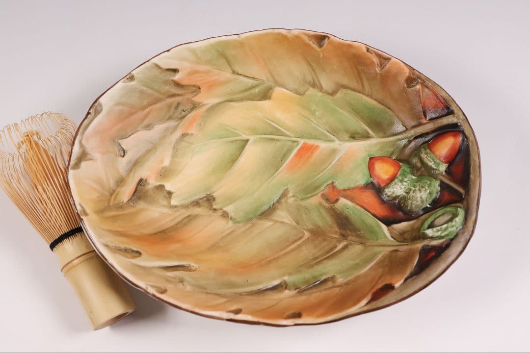 【CM308】オールドノリタケ どんぐり 葉 皿 鉢 団栗 ナッツ 明治 陶磁器