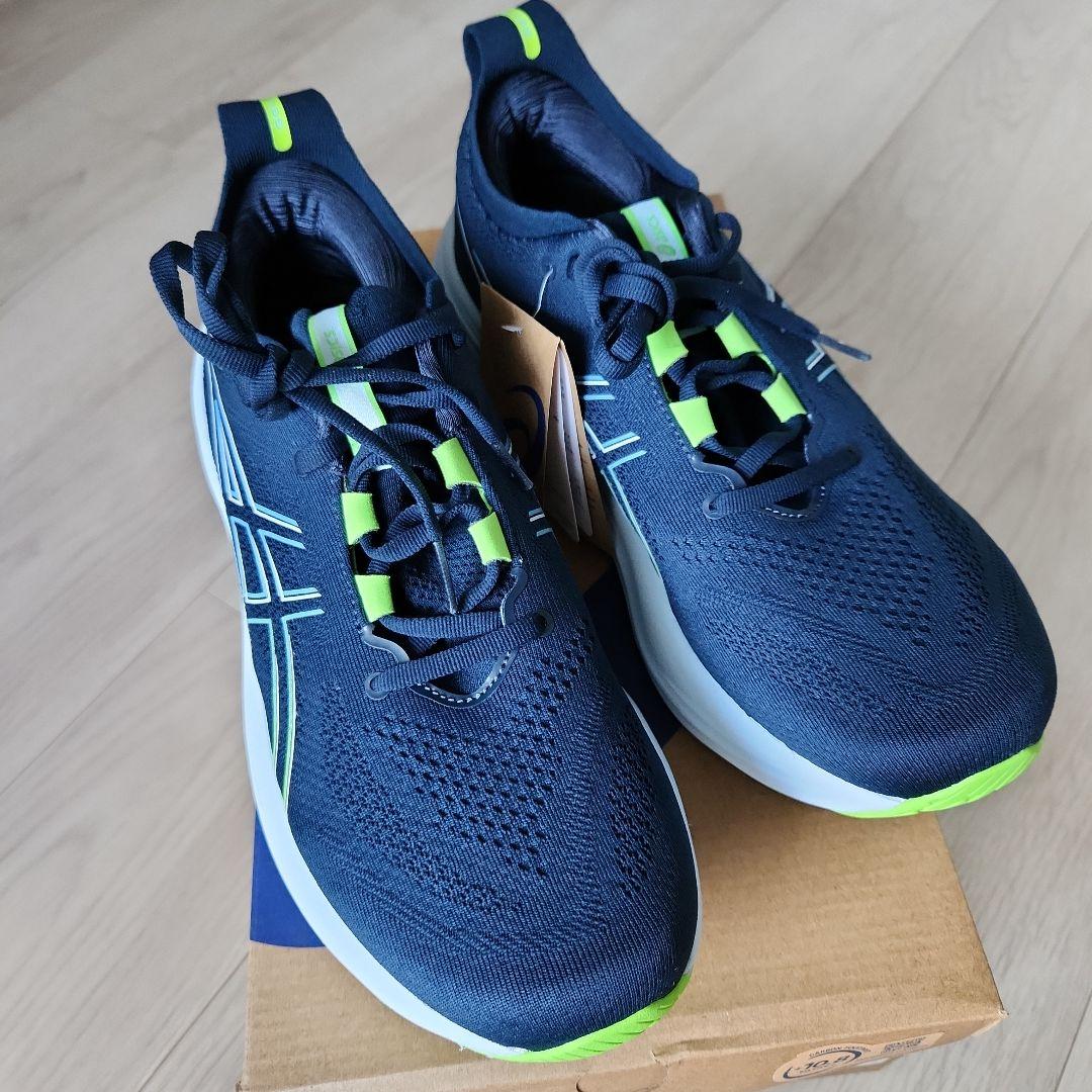 【未使用 27cm】ASICS　 GEL-NIMBUS 26 ネイビー/ライム