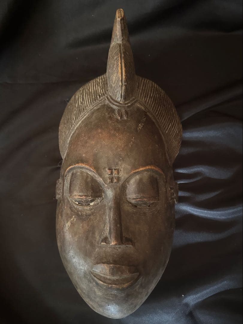 アフリカ コートジボワール バウレ族 木製 仮面／アンティーク