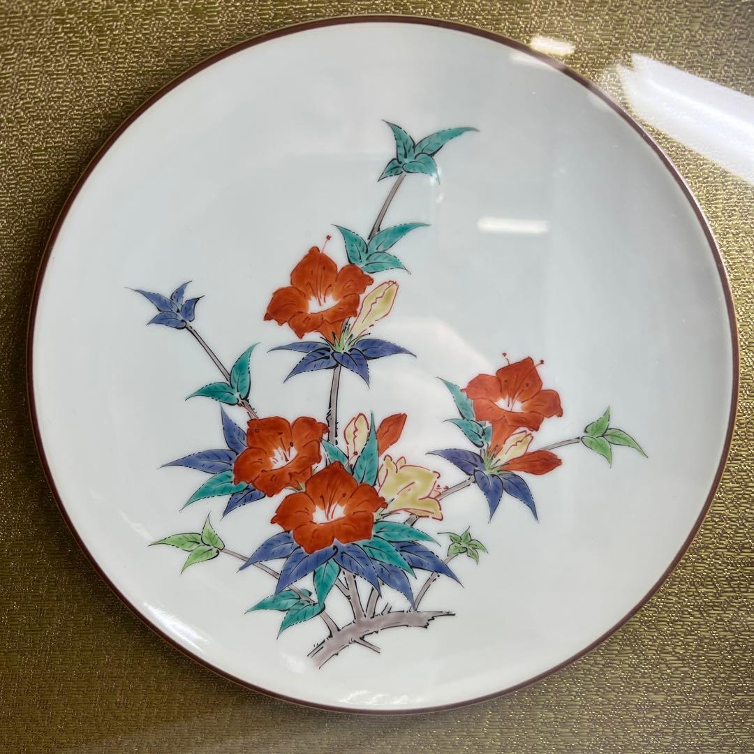 十四代　酒井田柿右衛門　濁手山つつじ文　陶額　トトチ　東な8-0111☆1F