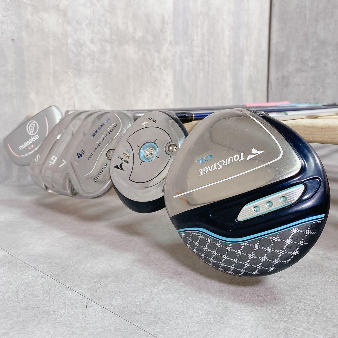 X711 ツアーステージ他 レディース ゴルフ クラブ ハーフセット 8点 入門