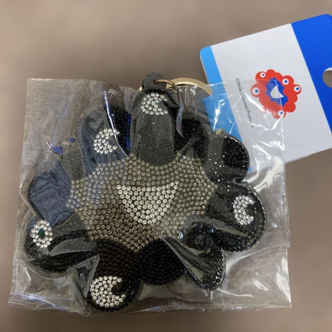 ミャクミャク　ラインストーン　黒　ブラック　関西万博　キーホルダー