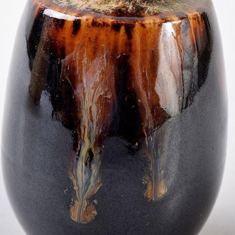 茶道具　京焼　桶谷定一作　肩衝茶入　仕覆付　共箱　V　7350