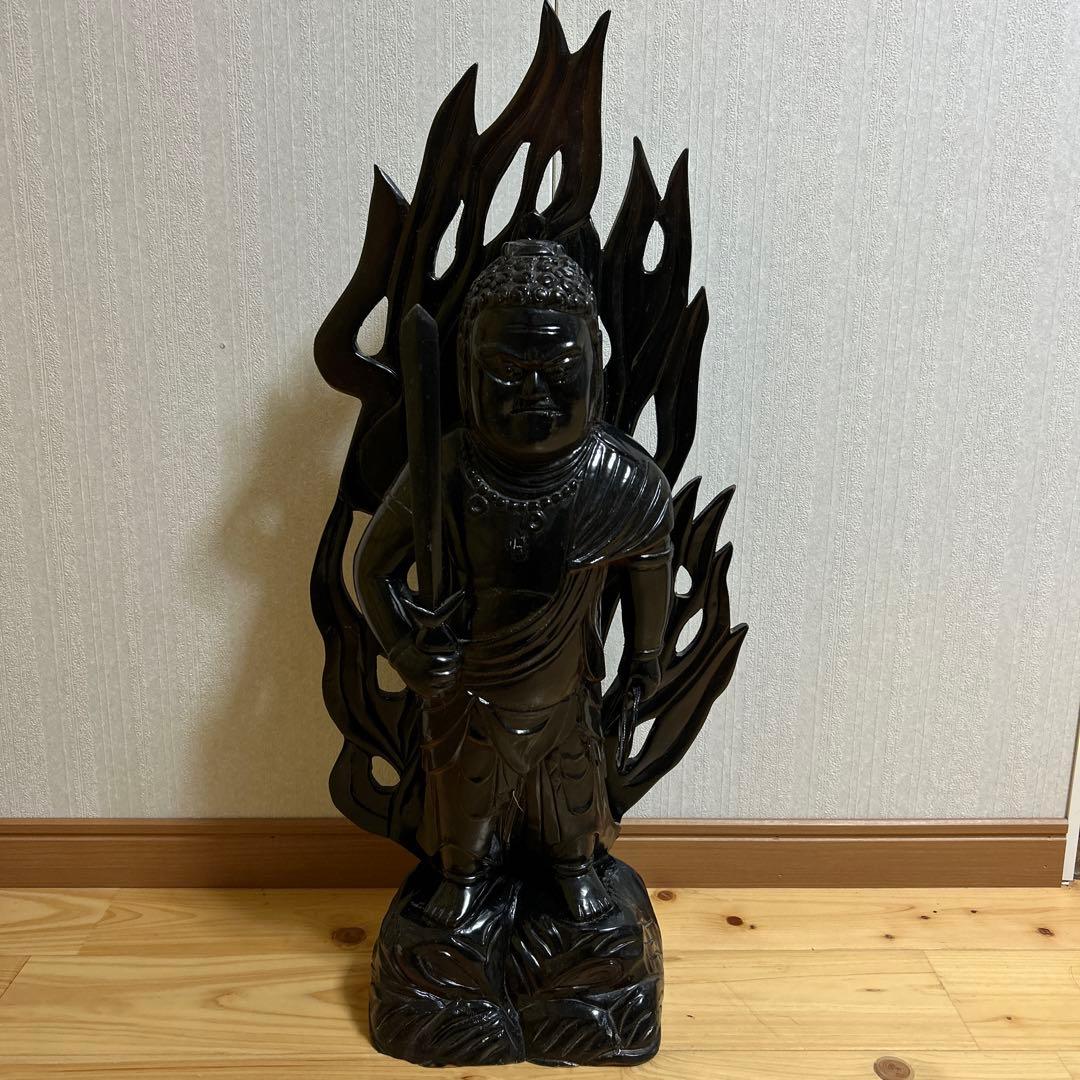 木製　不動明王　仏像　神様　宗教　スピリチュアル 工芸品 古美術 置物 骨董品