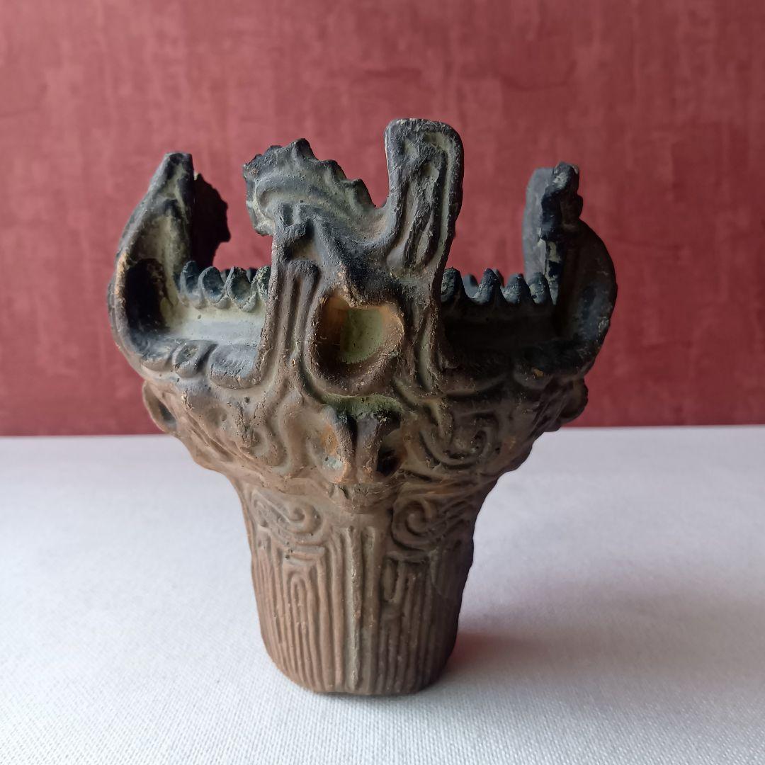 火焔型土器◆ミニサイズ◆素焼き◆遺跡出土品レプリカ◆縄文土器/インテリア/飾り