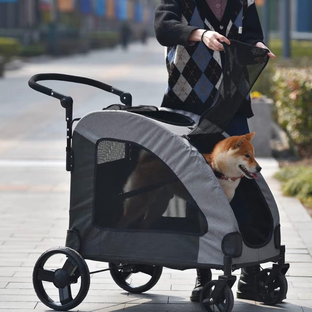 【新品】犬用ペットカート メッシュ窓付き 45kg 中型犬 大型犬