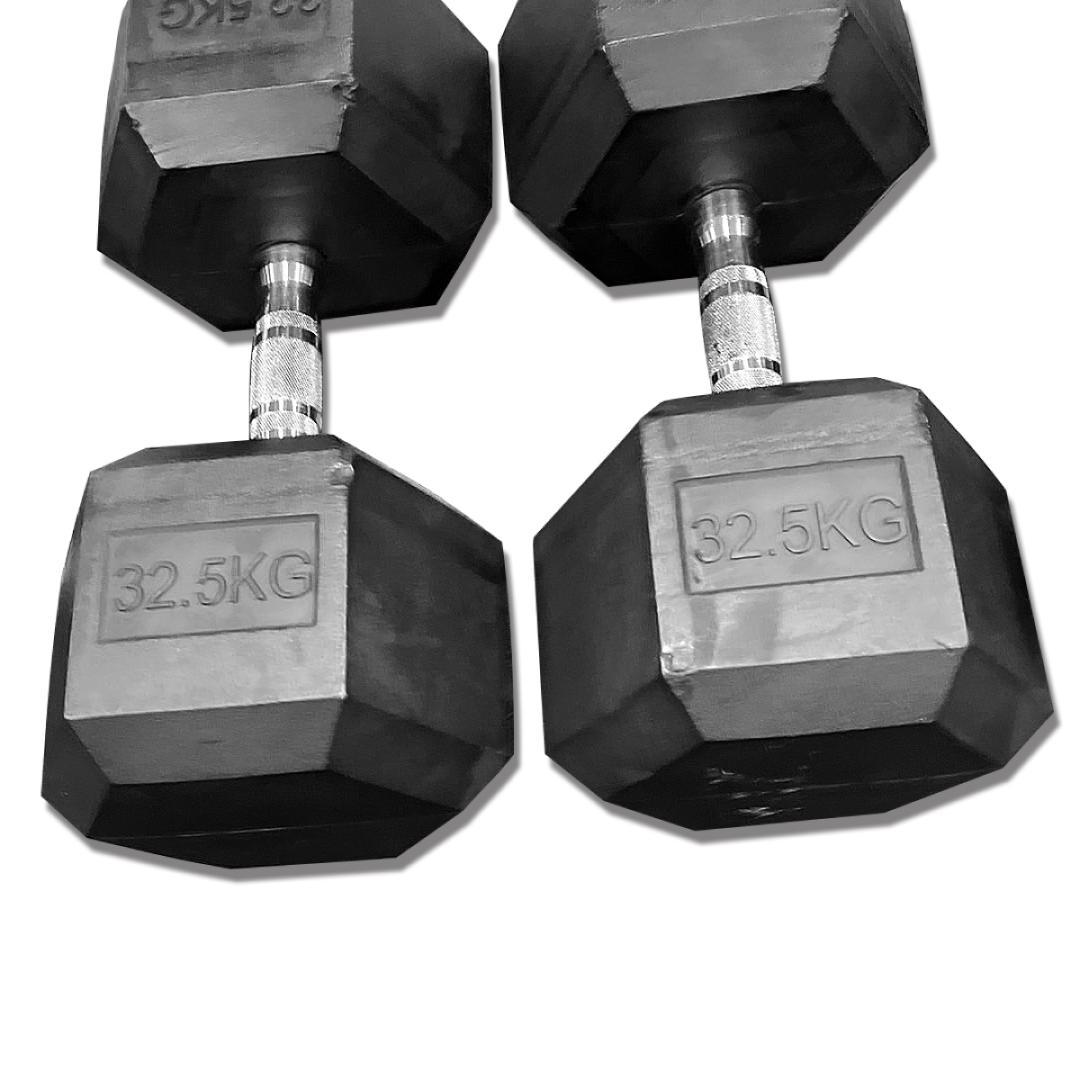 ラバー ヘックス ダンベル 32.5kg × 2個 セット