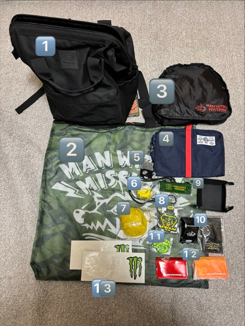 【まとめ売り】MAN WITH A MISSION グッズ詰め合わせバッグ