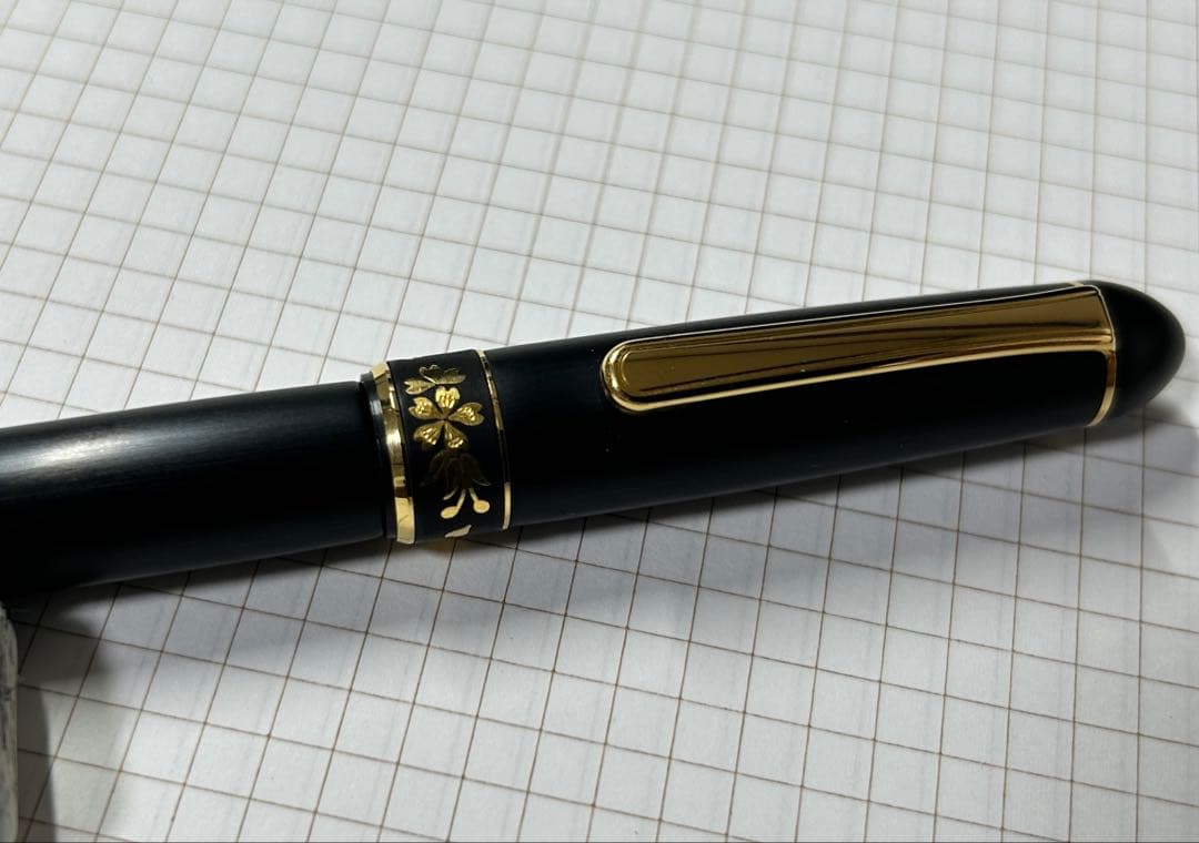 プラチナ＃３７７６純金「肥後象嵌」万年筆　桜