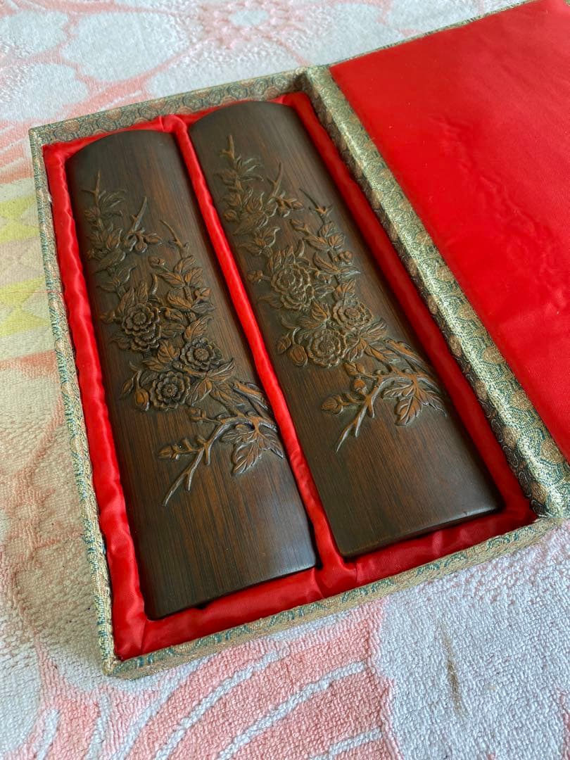 腕枕　腕枕　手置き板　木彫り　中国　書道