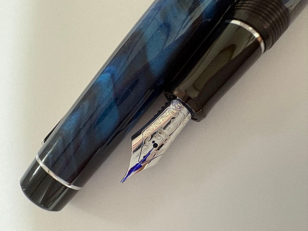 パイロット カスタムヘリテイジSE 万年筆 マーブルブルー F(細字) インク付