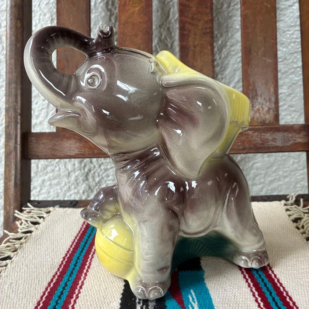 貴重レア！50's〜ロイヤルコプリー　サーカス象の花瓶　アメリカアンティーク雑貨