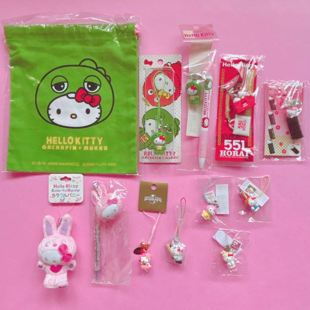 ♡キティ 根付け ストラップ ボールペン ユニバーサル USJ いちごミルク風呂