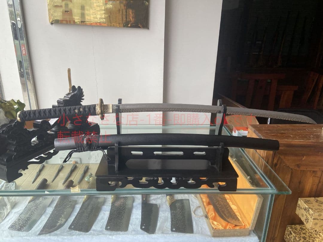26寸黒武士打刀交叉滅 古兵器 武具 刀装具 日本刀 模造刀 居合刀