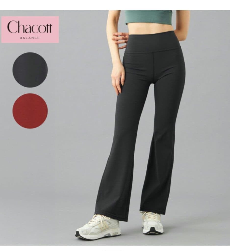 チャコットヨガパンツLサイズブーツカットブラック