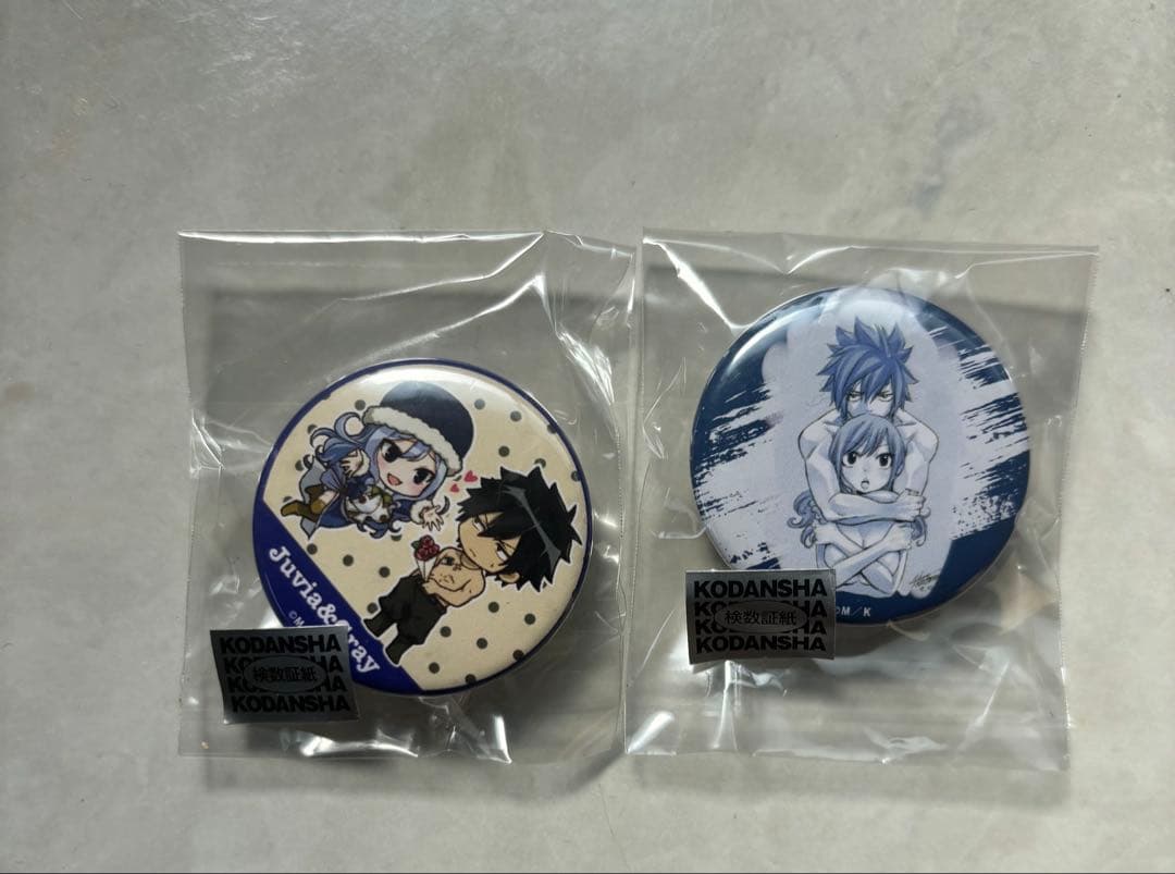 【値下げ交渉可】フェアリーテイル　ガチャトク　缶バッジ　グレイ　ジュビア