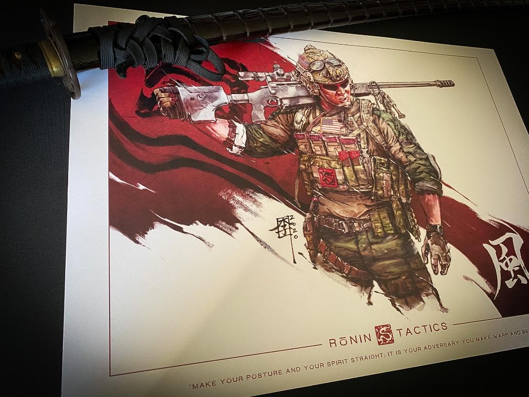 RONIN TACTICS　Wind- (風) プリント　サイン、シリアル番号付